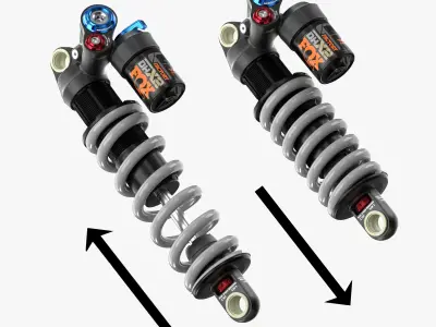 FOX DHX2 coil shock silver Low-poly 3D model