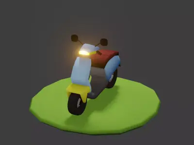 Motorbike scooter Low-poly 3D model