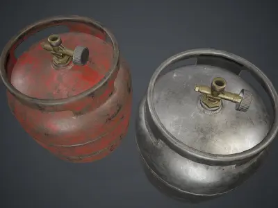 Portable LPG Gas Tank 1 PBR Game Ready Low-poly 3D model