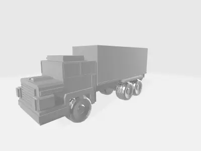 Cube truck  Low-poly 3D model