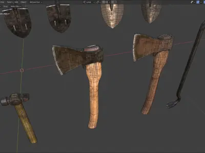 Farm and Garden Tools Low-poly 3D model