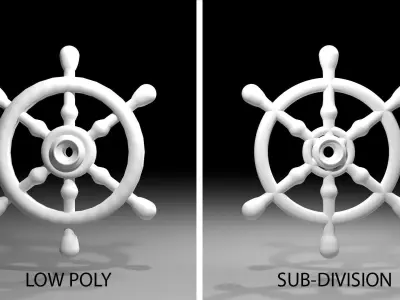 Ship Wheel 6 3D model