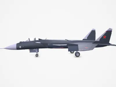 Sukhoi Su-47 Fighter Jet Low-poly Low-poly 3D model