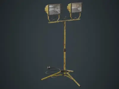 Halogen Work Light 3B Low-poly 3D model