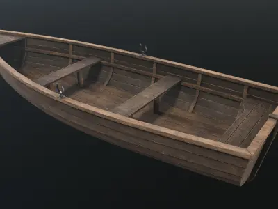 Rowboat Low-poly 3D model