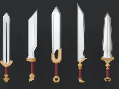Low Poly Swords Pack Free low-poly 3D model