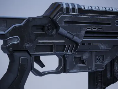 Assault Rifle Low-poly 3D model order