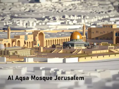 Al Aqsa Mosque Jerusalem  Low-poly 3D model