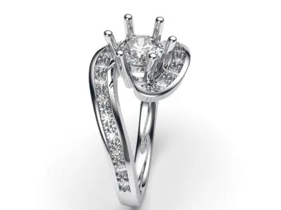 solitaire with ring sizes  9 part S65 3D print model