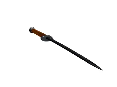 Simple Fantasy Sword Game Asset Low-poly 3D model