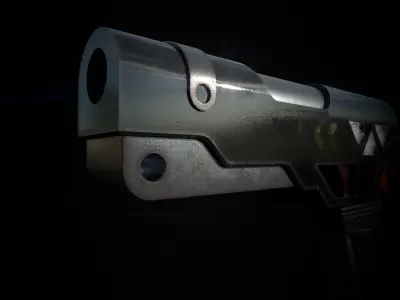 Rustic SciFi Game-ready Pistol Free 3D model