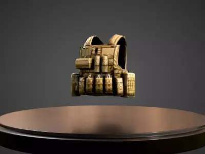 Army Body Armor Low-poly 3D model