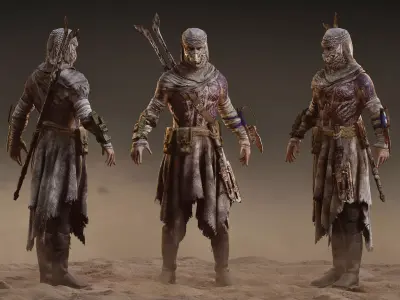 Post Apocalyptic Man Low-poly 3D model buy