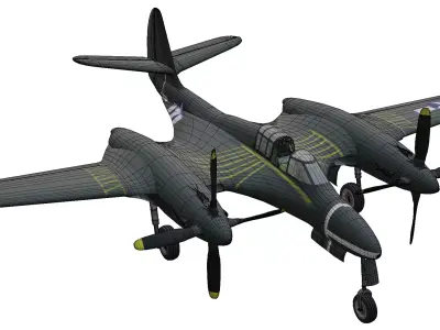 McDonnell XP-67 Low-poly 3D model purchase