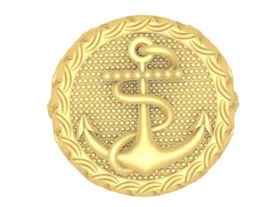Anchor and Eagle Signet Ring 3D Model for Jewelry 3691 3D print model