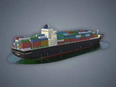 Cargo Ship and Tugboat 3D Model Pack