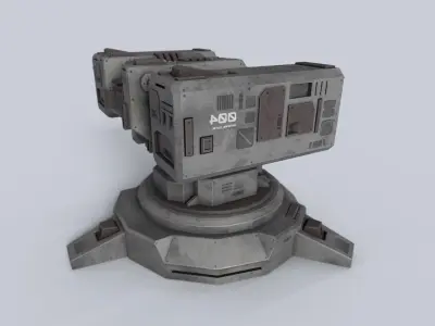 Defense turret Low-poly 3D model from CGTrader