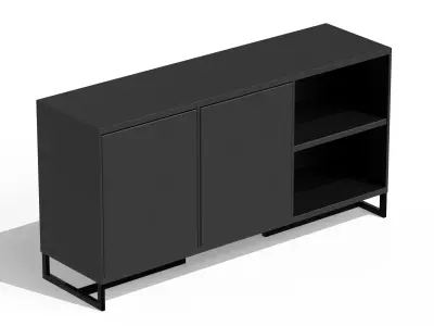 Modern Minimalist Black Sideboard - MorisonDesign 4K PBR Low-poly 3D model