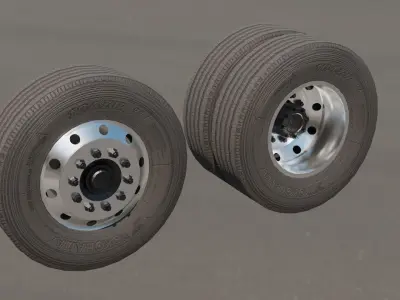 Truck Wheels Low-poly 3D model
