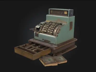 Vintage Cash Register  Timeless Charm of Antique Commerce 3D model