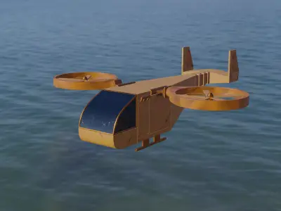 Aircraft 3D model- Rigged 3D model