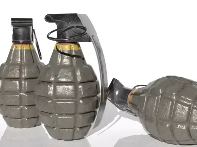 Hand Granade Low-poly 3D model