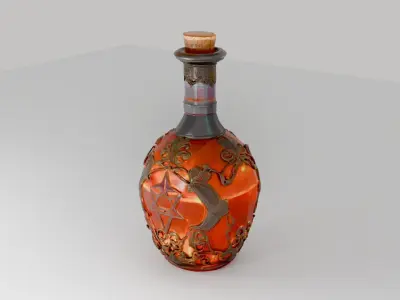 3D Vintage Decorative Bottle Model 3D model