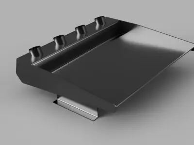Aluminum Bait Board DIY 4 rod holder 600mm  3D model