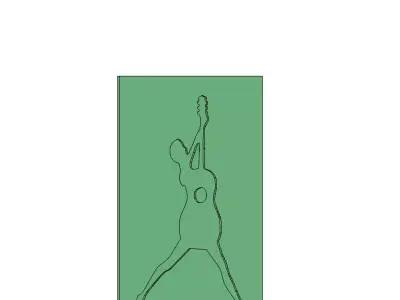 Guitar Woman Silhouette Mold for Wall Art Decor 3D model