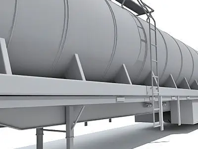 Detailed no texture Tanker Trailer 13 3D model