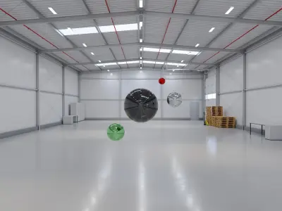 HDRI - Industrial Warehouse Interior 14 - 16384x8192 Texture