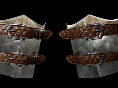  Female  Knight Upper Leg Armor MidPoly 3D model