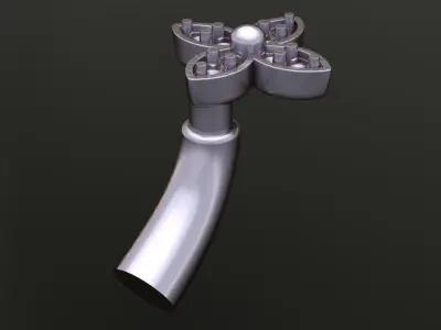 Clover Charm Stud Earring 3D print model