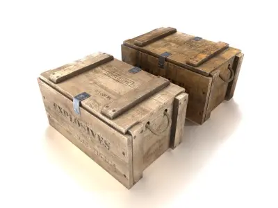 Explosives crate 1 PBR Low-poly 3D model