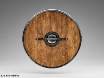 Viking Shield Low-poly 3D model 27