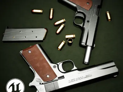 Colt 1911  Low-poly 3D model