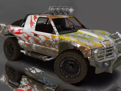 Hilux Modified Truck - Monster Truck 3D model Game Ready Low-poly 3D model