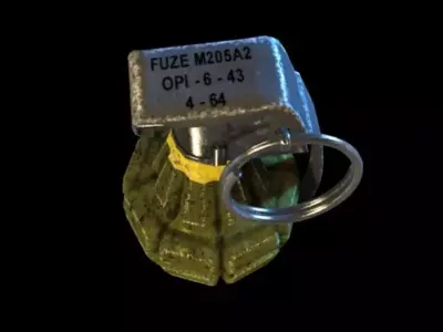 Mk2 grenade Low-poly 3D model 3
