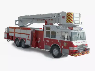 Firefighting Truck with Ladder 3D model
