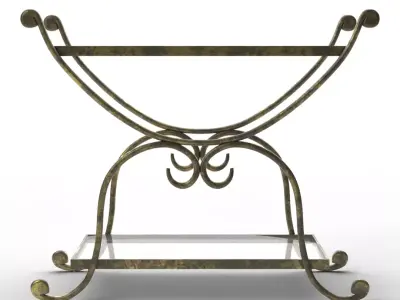 Desdemona Metalworks Bar Cart Low-poly 3D model