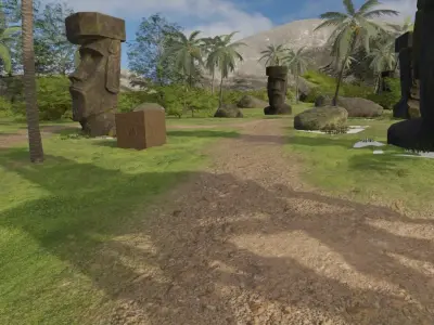 Easter Island Moai Statues 3D model