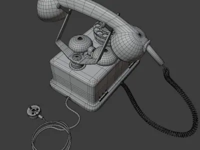 Vintage telephone Low-poly 3D model