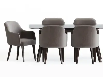 Dining Set table and chairs 3D model