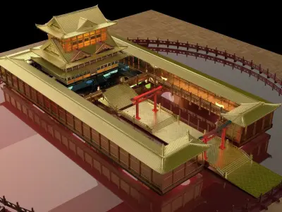 Chinese ancient house  3D model 19