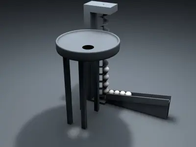 marble machine animation 3D model