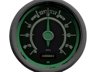 Modern Green Glowing Speedometer Gauge 3D model