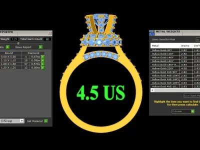 Diamond Wedding Women Ring 1WR296 3D print model