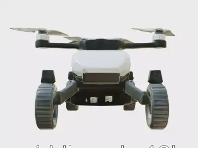 Compact Urban Sweeper Drone model pack Low-poly 3D model