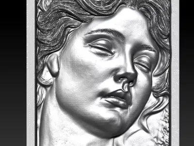 Classical Woman Portrait Bas Relief FREE 3D print model
