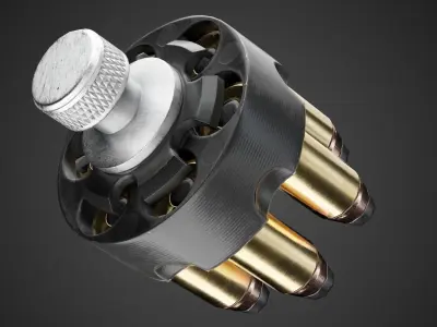 Revolver Speedloader - Realtime render - 3D  VR  AR game ready Low-poly 3D model